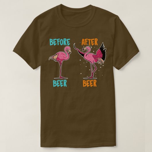 Flamingo Drink bier voor vrouwelijke Mannen Funny  T-shirt (Design voorkant)
