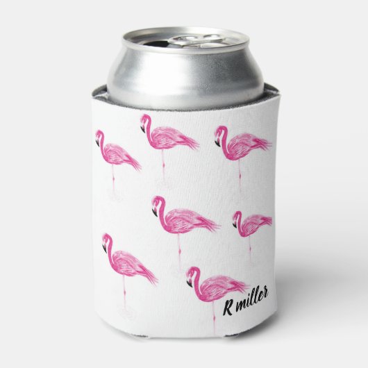 Flamingo drink blikjeskoeler (Blikje Voorkant)