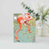 Flamingo Drink Briefkaart (Staand voorkant)
