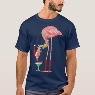 Flamingo Drink Cocktail-kerstlampjes Boom X T-shirt