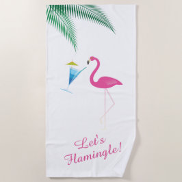 Flamingo Drink keukenhanddoek Strandlaken