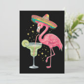 Flamingo Drink Margarita Funny Mexican Poncho Kaart (Staand voorkant)