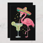 Flamingo Drink Margarita Funny Mexican Poncho Kaart (Voorkant / Achterkant)