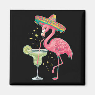 Flamingo Drink Margarita Funny Mexican Poncho Magneet