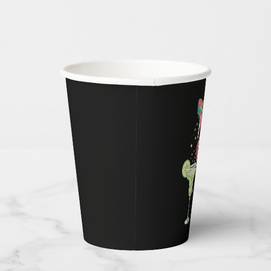 Flamingo Drink Margarita Funny Mexican Poncho Papieren Bekers (Rechts)