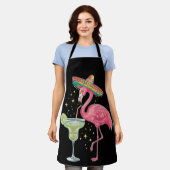 Flamingo Drink Margarita Funny Mexican Poncho Schort (Gedragen)