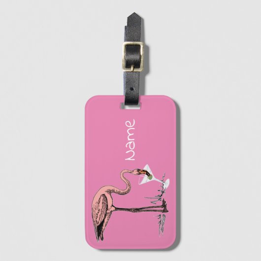 Flamingo Drink Martini Thunder_Cove Bagagelabel (Voorkant (verticaal))