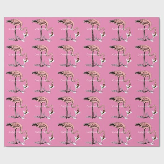 Flamingo Drink Martini Thunder_Cove Cadeaupapier (Vlak)