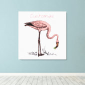 Flamingo Drink Martini Thunder_Cove Canvas Afdruk (Insitu (Houten vloer))