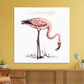 Flamingo Drink Martini Thunder_Cove Canvas Afdruk (Insitu (Woonkamer))