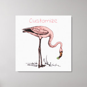 Flamingo Drink Martini Thunder_Cove Canvas Afdruk