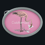 Flamingo Drink Martini Thunder_Cove Gesp<br><div class="desc">Kunstillustratie van roze Flamingo drink een vuile olijfmartini,  past u aan met uw eigen groet,  naam,  bericht,  enz.</div>