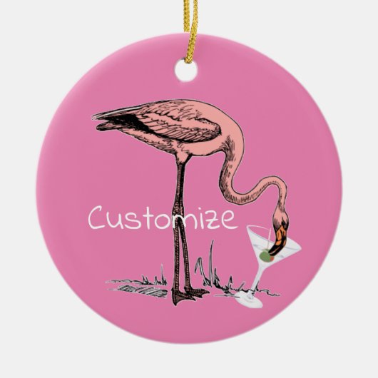 Flamingo Drink Martini Thunder_Cove Keramisch Ornament (Voorkant)