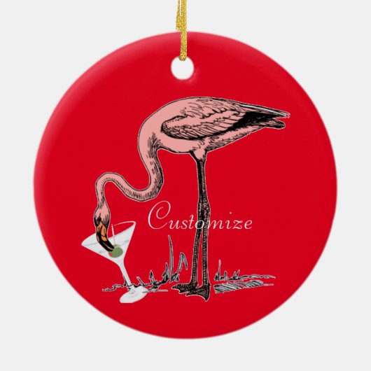 Flamingo Drink Martini Thunder_Cove Keramisch Ornament (Achterkant)