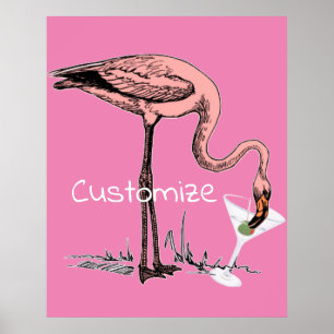 Flamingo Drink Martini Thunder_Cove Poster
