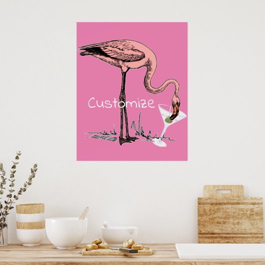 Flamingo Drink Martini Thunder_Cove Poster (Keuken)