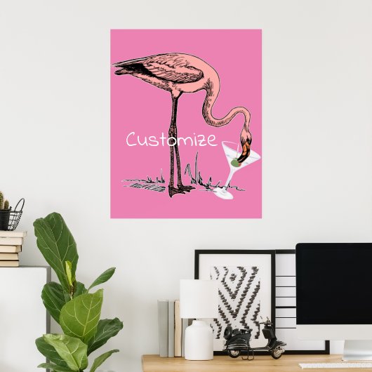 Flamingo Drink Martini Thunder_Cove Poster (Thuiskantoor)