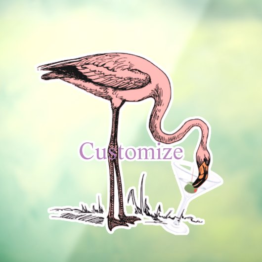 Flamingo Drink Martini Thunder_Cove Raamsticker (Vel 3)