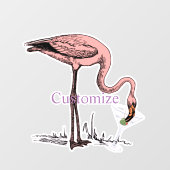 Flamingo Drink Martini Thunder_Cove Raamsticker (Vel)