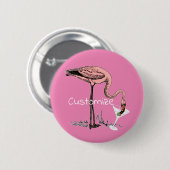 Flamingo Drink Martini Thunder_Cove Ronde Button 5,7 Cm (Voorkant /achterkant)