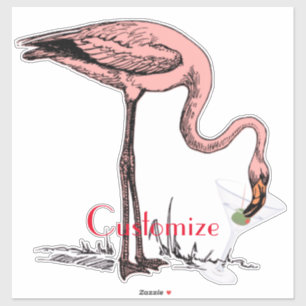 Flamingo Drink Martini Thunder_Cove Sticker
