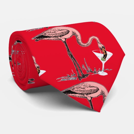 Flamingo Drink Martini Thunder_Cove Stropdas (Opgerold)