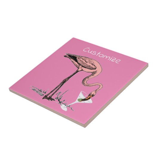 Flamingo Drink Martini Thunder_Cove Tegeltje (Zijkant)