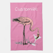 Flamingo Drink Martini Thunder_Cove Theedoek (Verticaal)