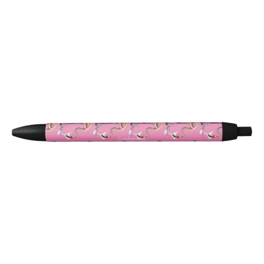Flamingo Drink Martini Thunder_Cove Zwarte Inkt Pen (Voorkant)