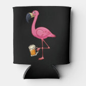 Flamingo Drinking Beer - Funny Pink Flamingo Blikjeskoeler (Voorkant)