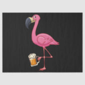 Flamingo Drinking Beer - Funny Pink Flamingo Tissuepapier (Voorkant)