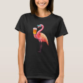 Flamingo Drinking Beer Pink Flamingo T-shirt (Voorkant)