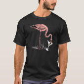 Flamingo Drinking Martini Art Illustration Premium T-shirt (Voorkant)