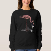 Flamingo Drinking Martini Art Illustration Premium Trui (Voorkant)