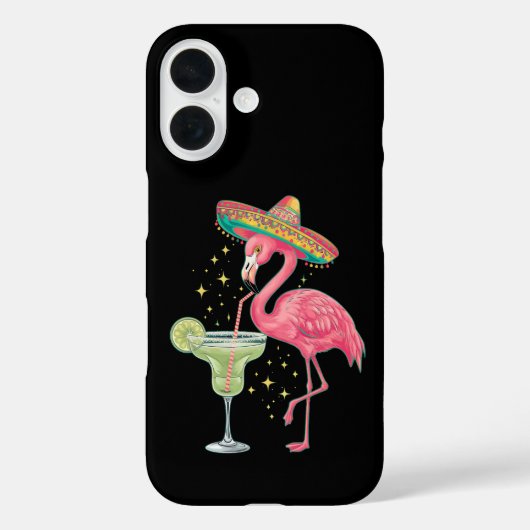 Flamingo drinkt Margarita Grappige Mexicaanse Ponc Case-Mate iPhone Case (Achterkant)