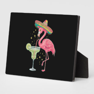 Flamingo drinkt Margarita Grappige Mexicaanse Ponc Fotoplaat