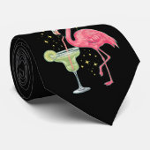 Flamingo Drinkt Margarita Grappige Mexicaanse Ponc Stropdas (Opgerold)