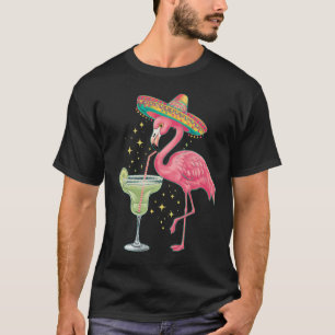 Flamingo drinkt Margarita Grappige Mexicaanse Ponc T-shirt