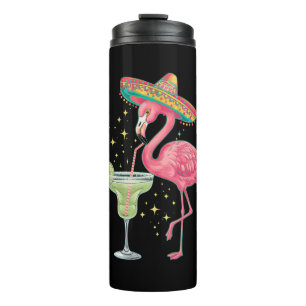 Flamingo drinkt Margarita Grappige Mexicaanse Ponc Thermosbeker
