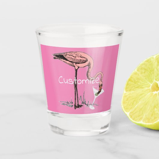 Flamingo Drinkt Martini Thunder_Cove Shot Glas (Voorkant)
