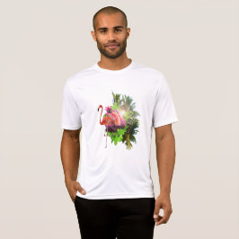 Flamingo e flores t-shirt
