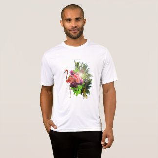 Flamingo e flores t-shirt