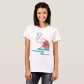 Flamingo één lijn t-shirt (Voorkant volledig)