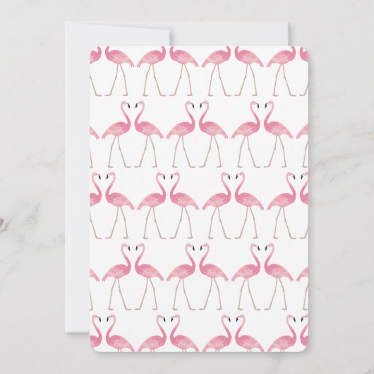 Flamingo eerste verjaardag uitnodiging (Achterkant)