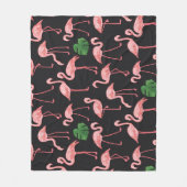 Flamingo Elegance:  Monstera Fusion. Fleece Deken (Voorkant)