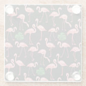 Flamingo Elegance: Monstera Fusion. Glazen Onderzetter (Achterkant)