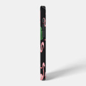 Flamingo Elegance: Monstera Fusion. iPhone Hoesje (Linkerkant)