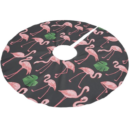 Flamingo Elegance:  Monstera Fusion. Kerstboom Rok (Gekanteld)