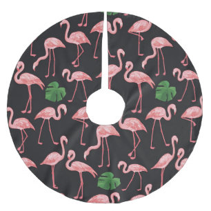 Flamingo Elegance:  Monstera Fusion. Kerstboom Rok
