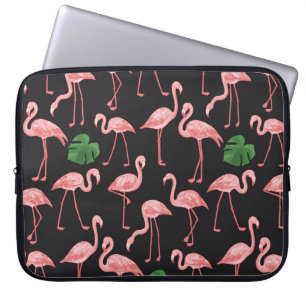 Flamingo Elegance:  Monstera Fusion. Laptop Sleeve